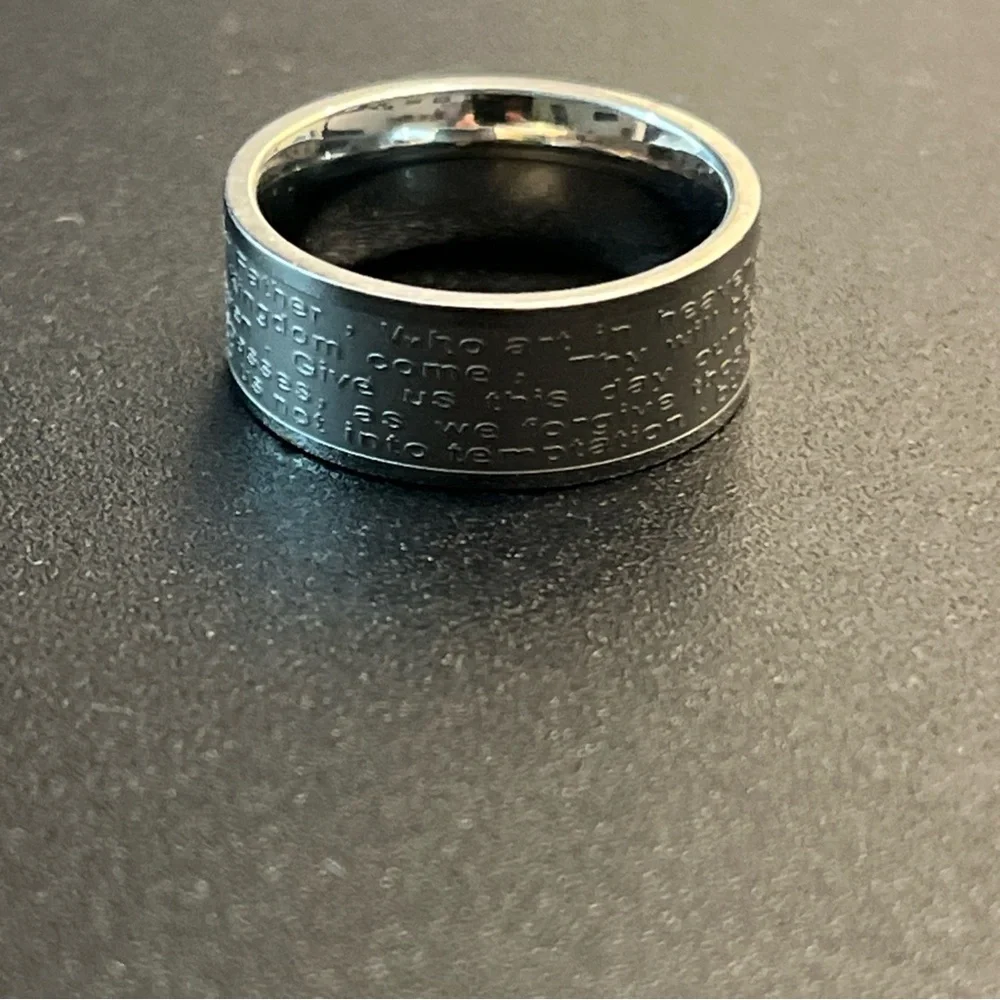 Stainless Steel Cross Prayer Ring - Silver